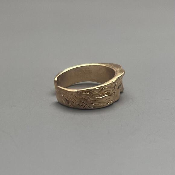 Y2K Vintage Gold Greek Face Ring – Adjustable Size, Unisex, Brand New - Picture 7 of 7